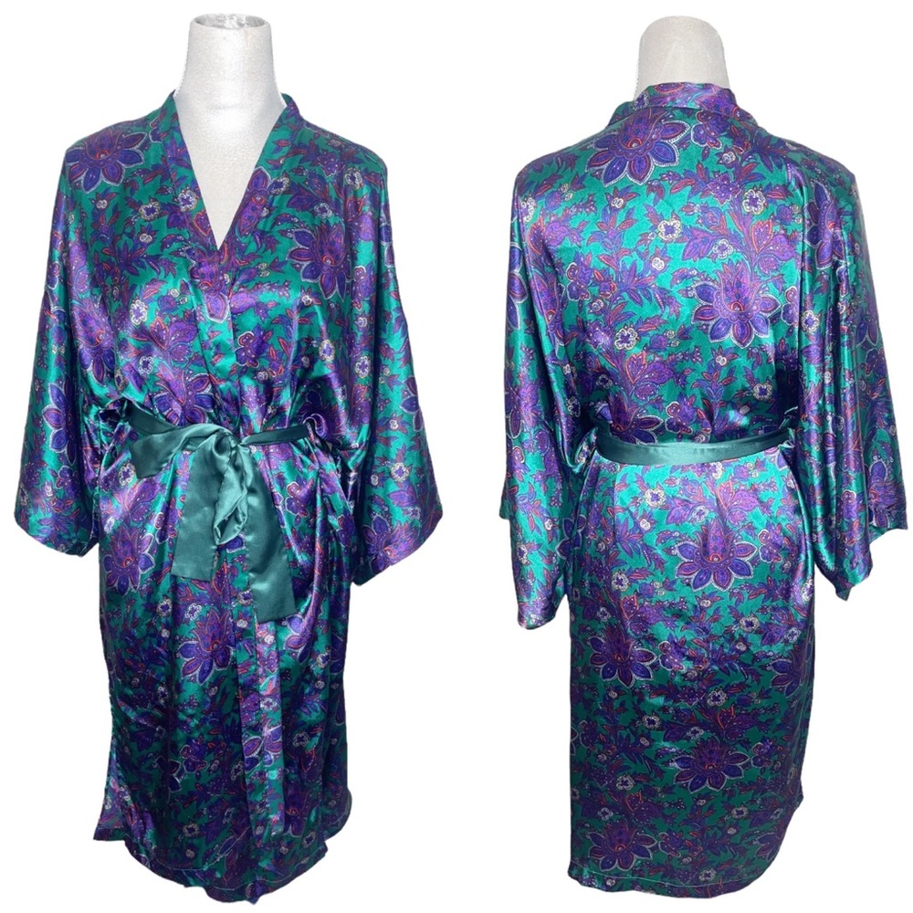 Victoria’s Secret Vintage 90s Gold Label Floral Paisley Satin Robe O/S